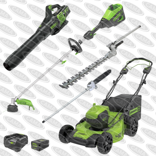 Greenworks 60V 18" Self-Propelled Lawn Mower, Trimmer, Blower Kit