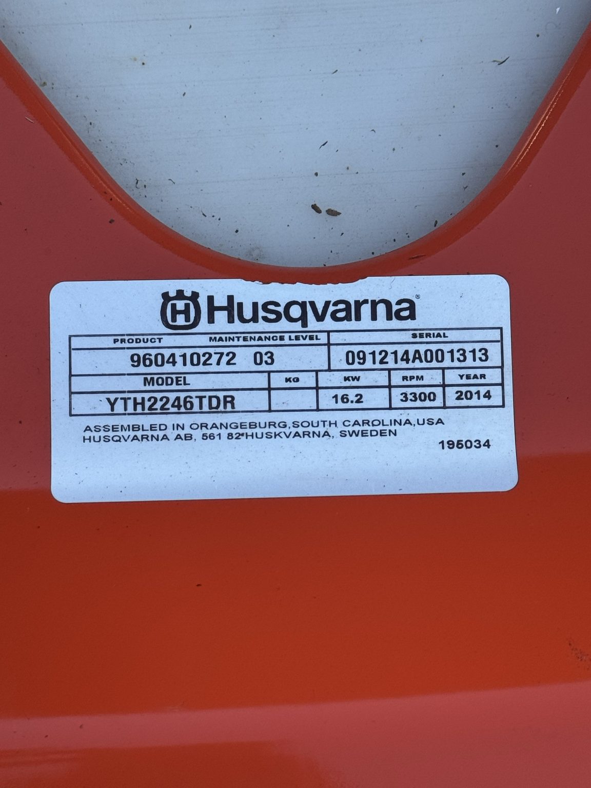 Second Hand - Husqvarna YTH2246TDR Ride-On Mower – Differential Lock – Excellent Condition!