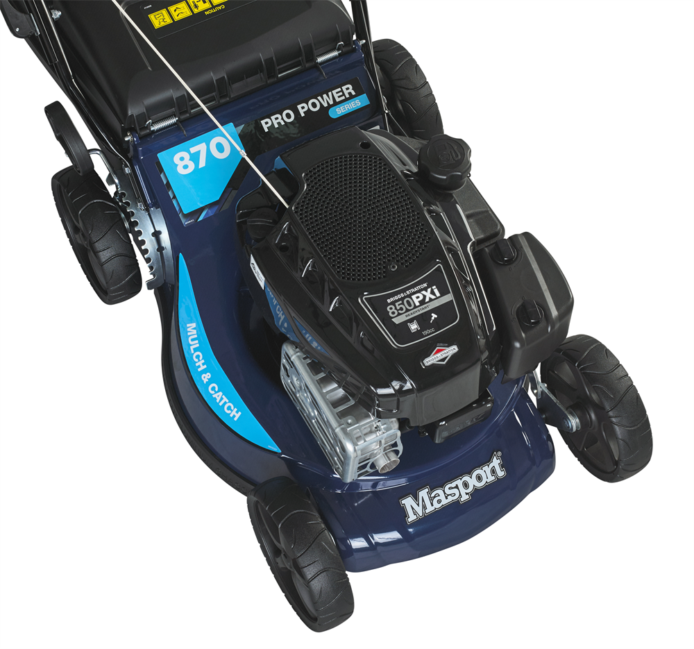 Masport Pro Power 870 AL 3'n1 Petrol Lawnmower 19" Heavy Duty Aluminium Chassis