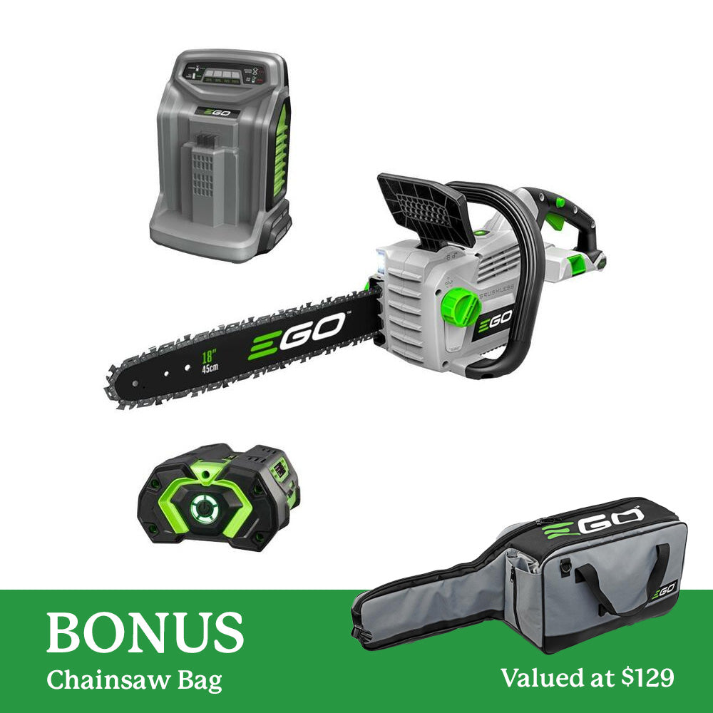 EGO POWER+ 56V 45cm Brushless Chainsaw KIT + BONUS Chainsaw Bag