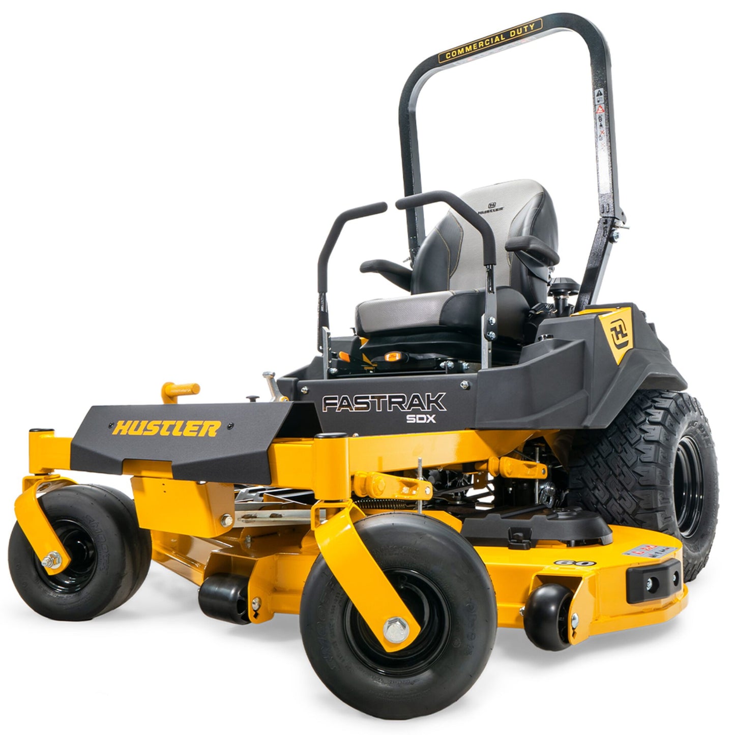Hustler FasTrak SDX 60 Featuring a robust 60″ fabricated steel deck, a commercial-grade machine