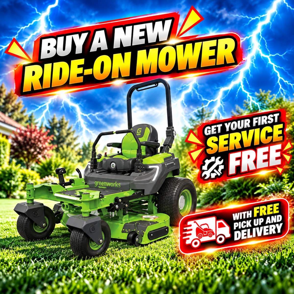 Greenworks 82V 52″ OptimusZ Zero Turn Mower (24kWh)