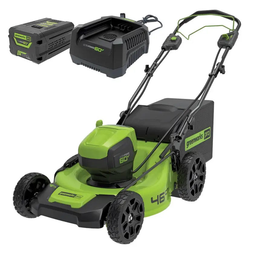 Greenworks 60V 46cm Self-Propelled Lawn Mower Kit – Go-to Gardening