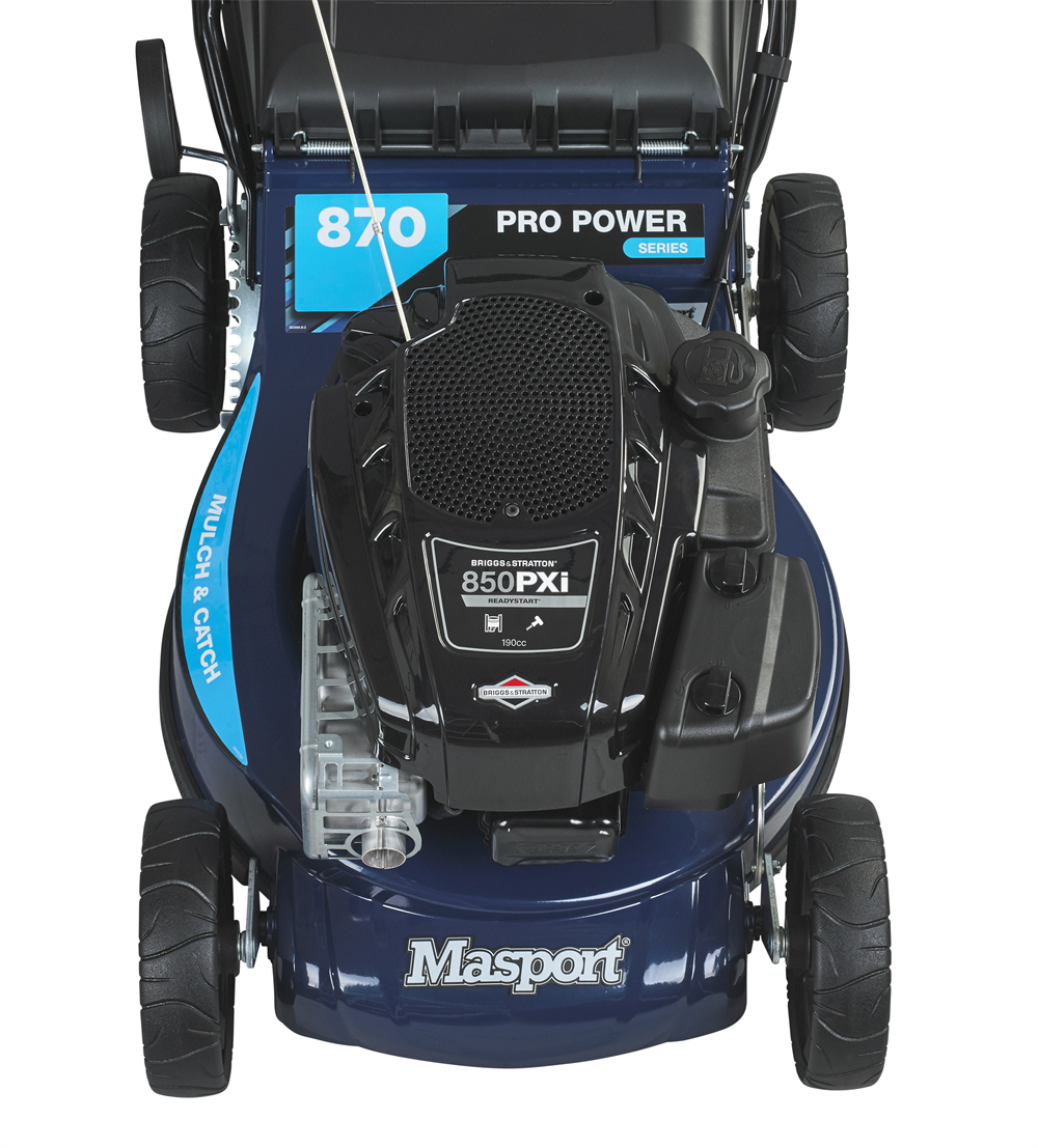 Masport Pro Power 870 AL 3'n1 Petrol Lawnmower 19" Heavy Duty Aluminium Chassis