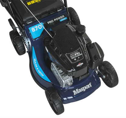 Masport Pro Power 870 AL 3'n1 Petrol Lawnmower 19" Heavy Duty Aluminium Chassis