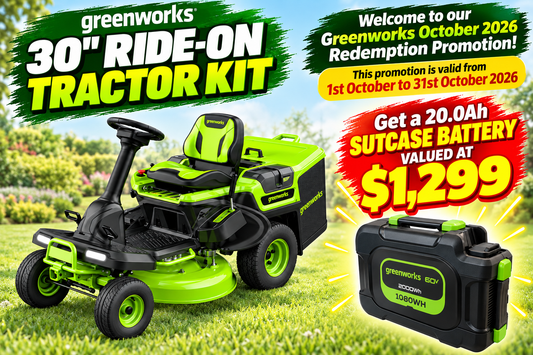 Greenworks 60V 30in Mini Ride On Mower Kit - Get a bonus 20.0Ah SUTCASE Battery valued at $1,299