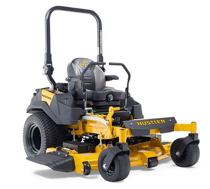 X-One 54 Hustler X-One Zero Turn Mower no hour limit commercial warranty