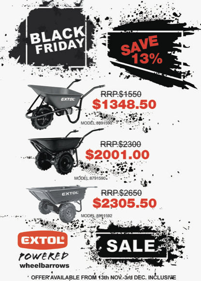 Extol 300kg Electric Battery Trailer / Barrow