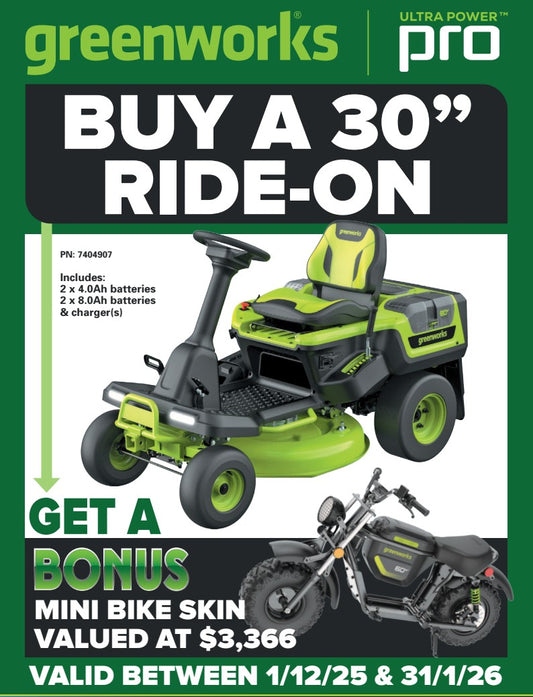 Greenworks 60V 30in Mini Ride On Mower Kit
