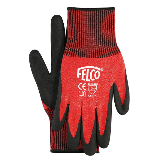FELCO 701 Workwear gloves of 13 gauge JPPE knitted with nitrile coating, red and black