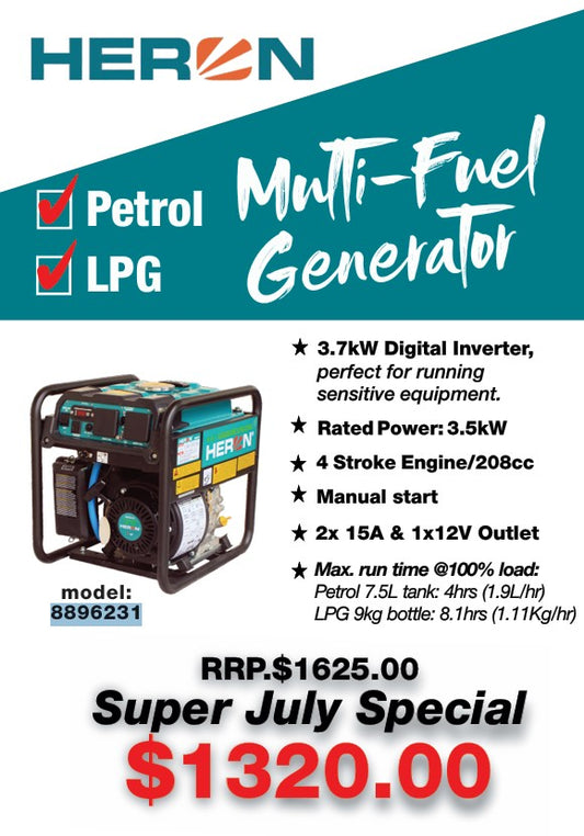 Heron Digital Inverter 3.7kW Hybrid Generator