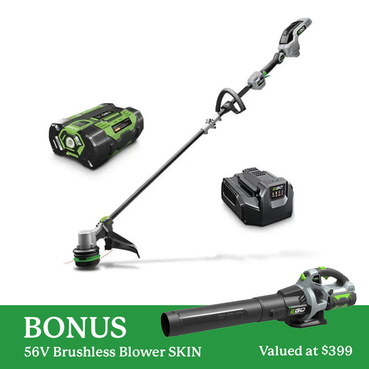 EGO POWER+ 56V 38cm Brushless Line Trimmer KIT + BONUS Blower SKIN