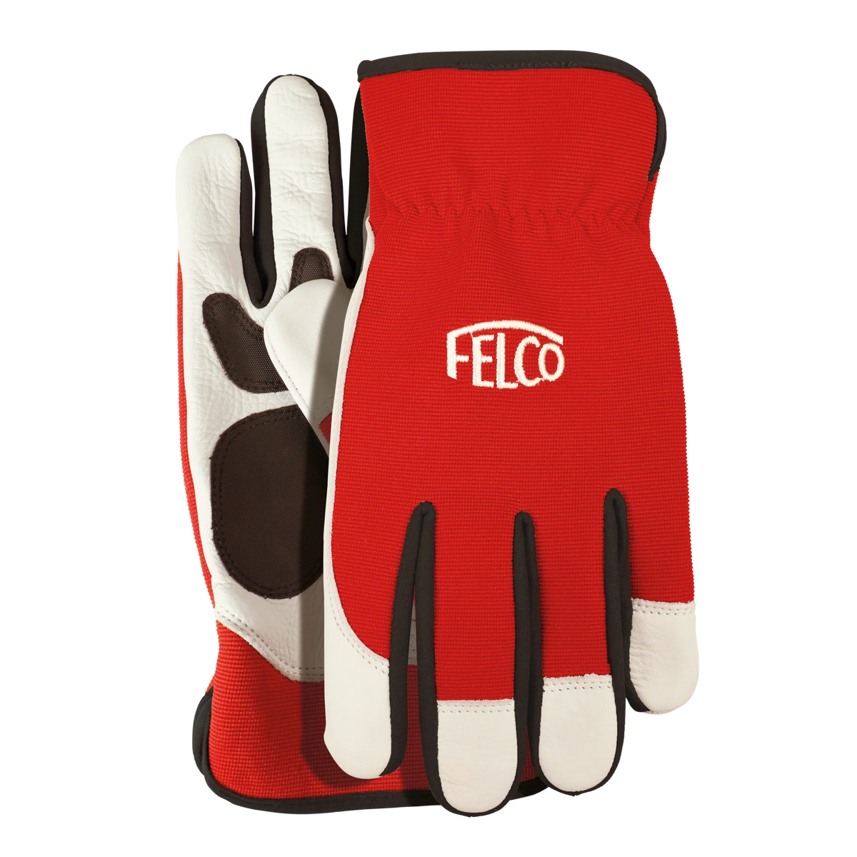 FELCO 702 Workwear gloves, red & white, made in cow leather