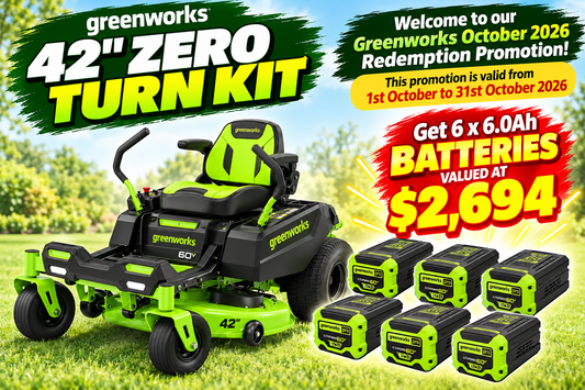 Greenworks 60V 42in Zero Turn Mower Kit + Get a bonus 6 x 6.0Ah Batteries valued at $2,694